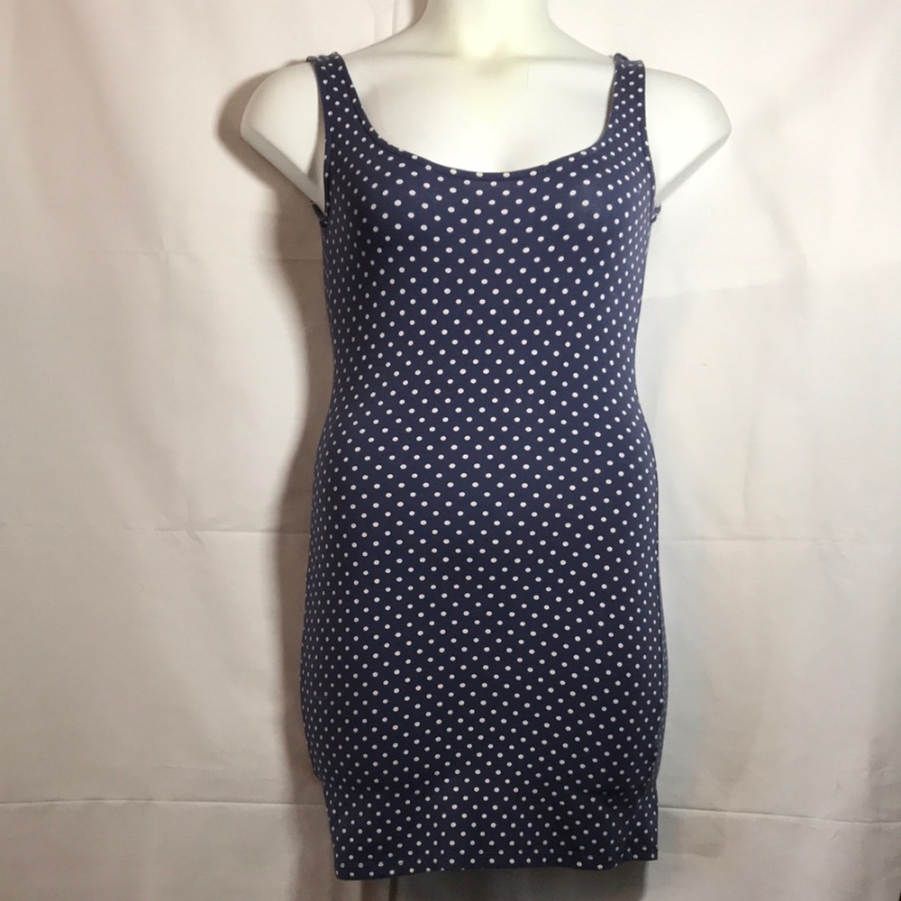 Pimkie Mini Dress Blue with White Polka Dots Bodycon